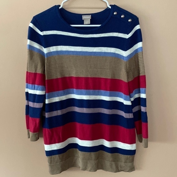 Chico's Sweaters - Chicos light weight striped sweater
